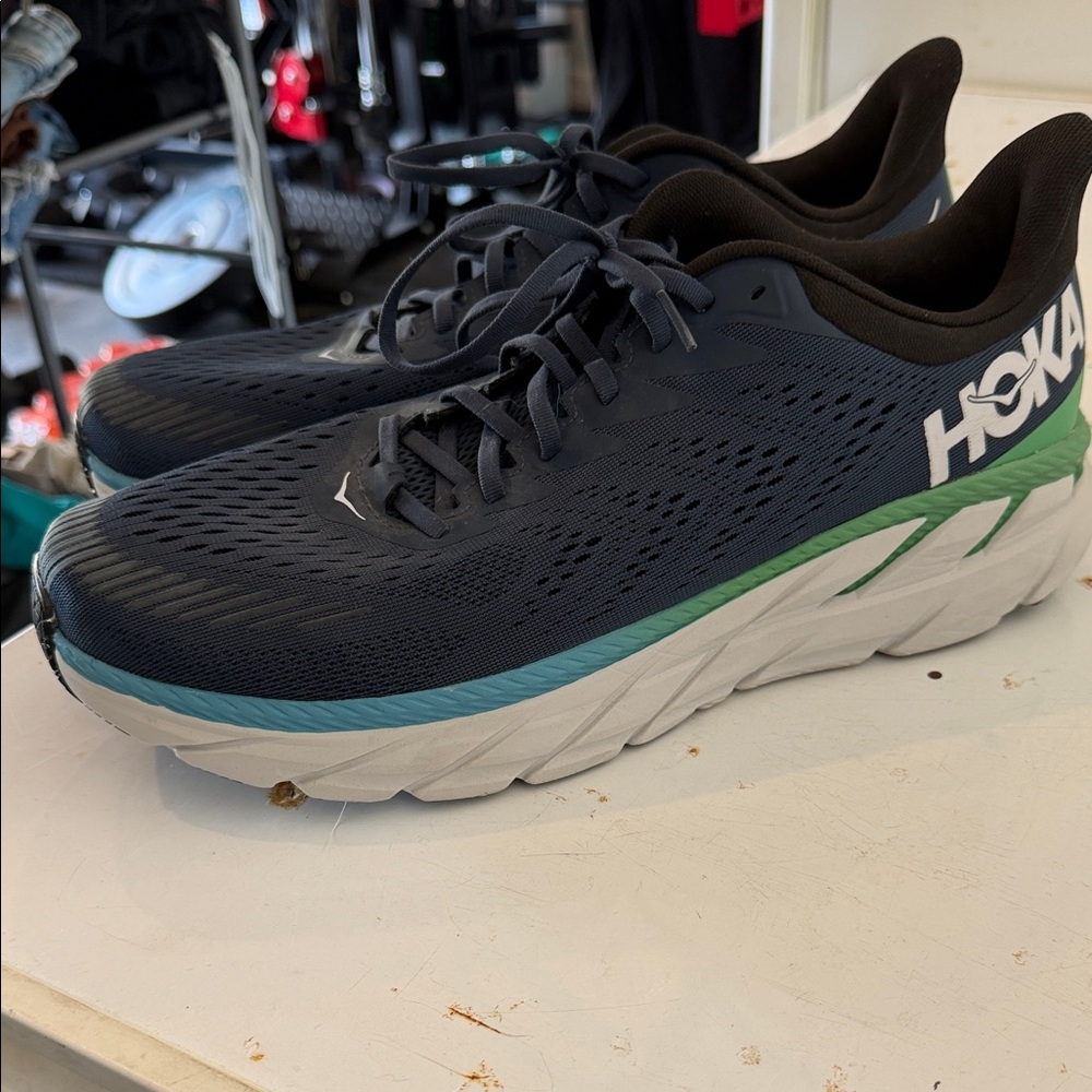 Hoka Men's Swim Shoes - Dark Blue and Light Green